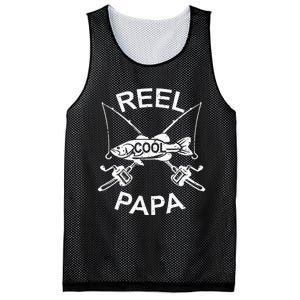 Reel Cool Papa Fishing Dad Gifts Father's Day Fisherman Fish Mesh Reversible Basketball Jersey Tank