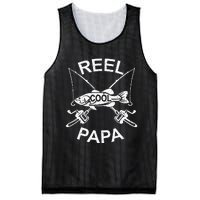 Reel Cool Papa Fishing Dad Gifts Father's Day Fisherman Fish Mesh Reversible Basketball Jersey Tank