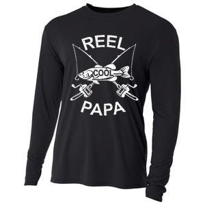 Reel Cool Papa Fishing Dad Gifts Father's Day Fisherman Fish Cooling Performance Long Sleeve Crew