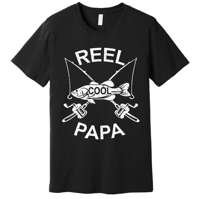 Reel Cool Papa Fishing Dad Gifts Father's Day Fisherman Fish Premium T-Shirt