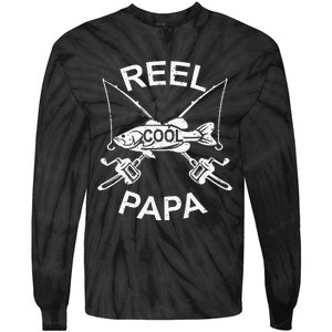 Reel Cool Papa Fishing Dad Gifts Father's Day Fisherman Fish Tie-Dye Long Sleeve Shirt