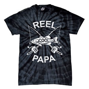 Reel Cool Papa Fishing Dad Gifts Father's Day Fisherman Fish Tie-Dye T-Shirt