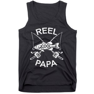 Reel Cool Papa Fishing Dad Gifts Father's Day Fisherman Fish Tank Top