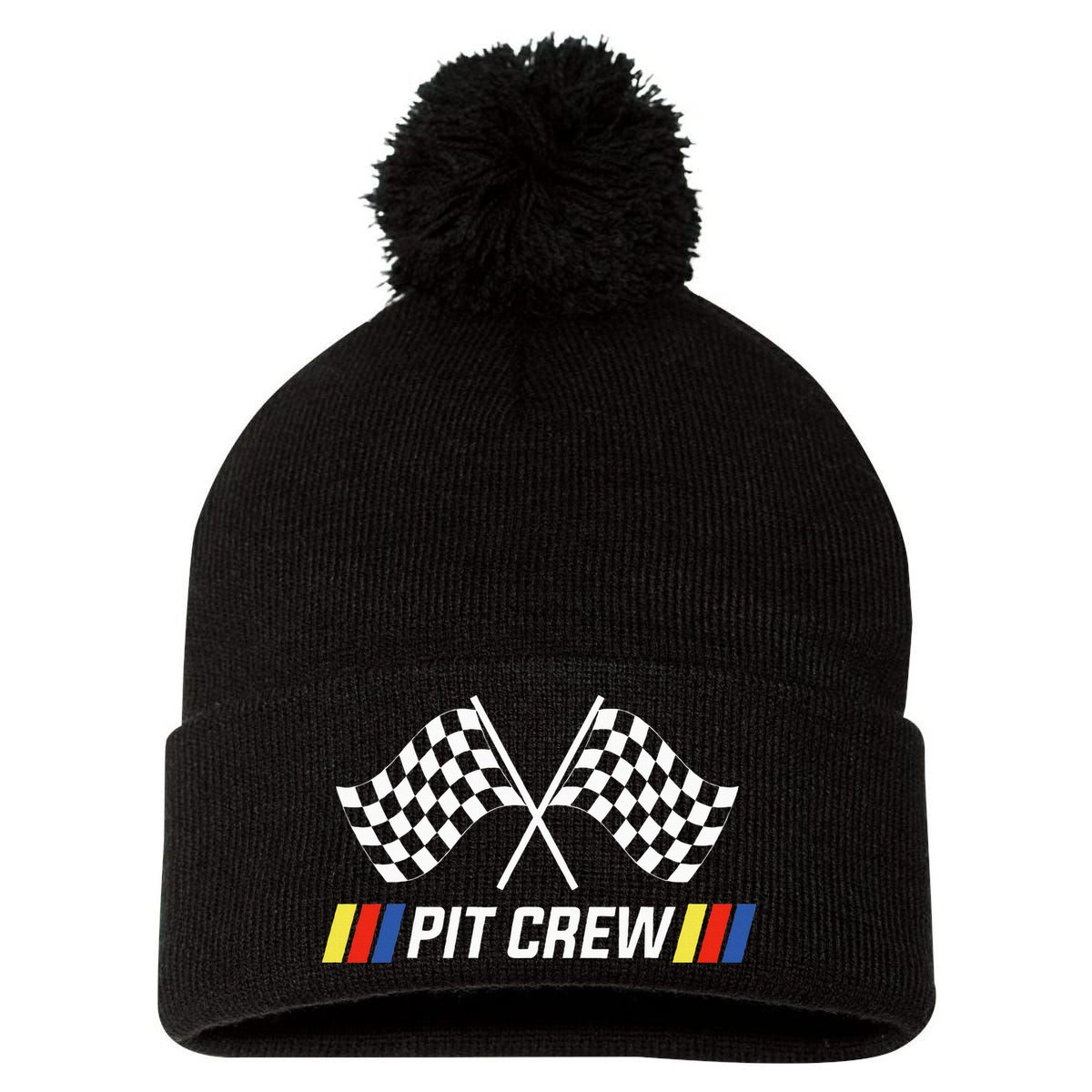 Race Car Pit Crew Party Supplies Pom Pom 12in Knit Beanie