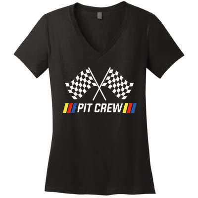 Race Car Pit Crew Party Supplies Women's V-Neck T-Shirt