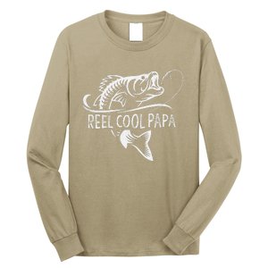 Reel Cool Papa Fishing Dad Gifts Fathers Day Fisherman Fish Long Sleeve Shirt