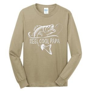 Reel Cool Papa Fishing Dad Gifts Fathers Day Fisherman Fish Tall Long Sleeve T-Shirt