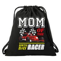 Race Car Party Mom Of The Birthday Racer Racing Theme Family Drawstring Bag