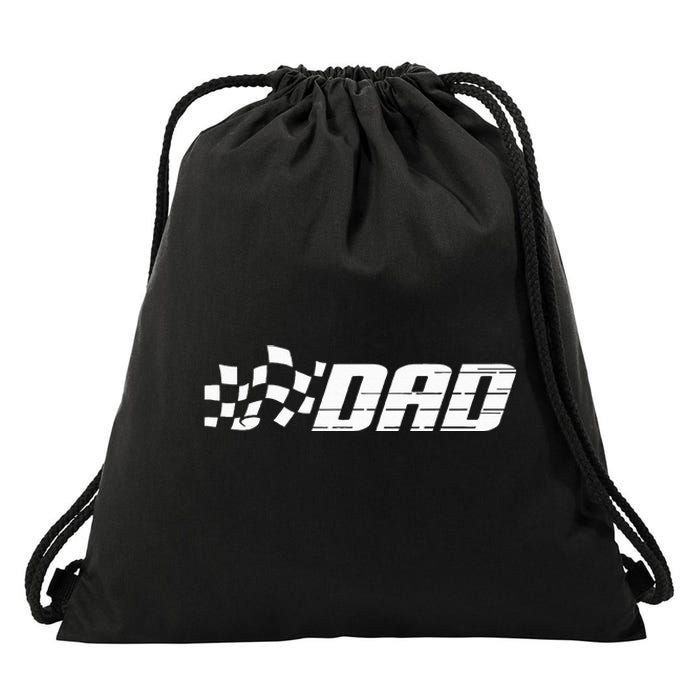 Race Car Pit Crew Dad Racing Birthday Party Matching Family Drawstring Bag