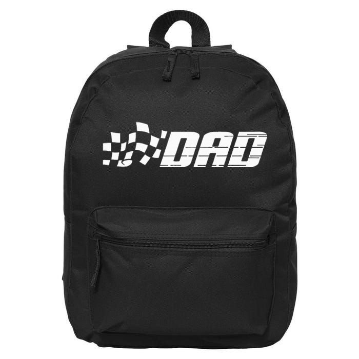 Race Car Pit Crew Dad Racing Birthday Party Matching Family 16 in Basic Backpack