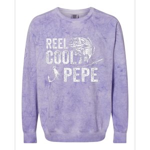 Reel Cool Pepe Fishing Fathers Day Gifts Colorblast Crewneck Sweatshirt