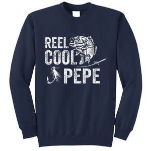 Reel Cool Pepe Fishing Fathers Day Gifts Tall Sweatshirt