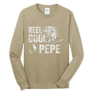 Reel Cool Pepe Fishing Fathers Day Gifts Tall Long Sleeve T-Shirt