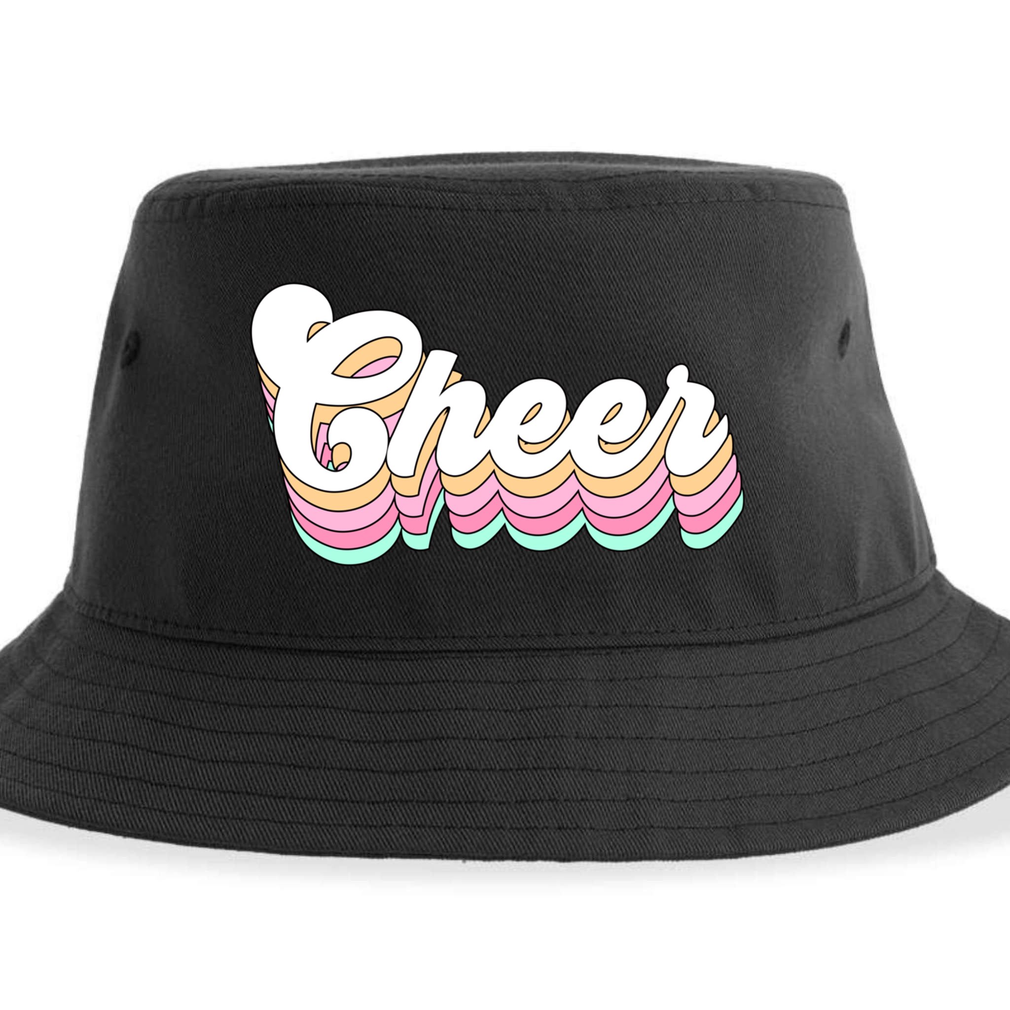 Retro Cheer Pastel For Cheerleaders Teen Girls Aesthetic Gift Sustainable Bucket Hat