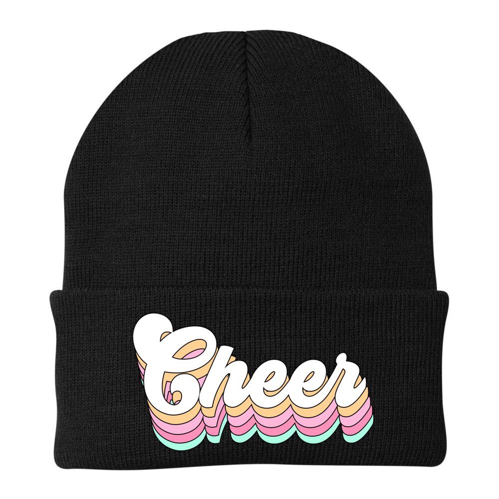 Retro Cheer Pastel For Cheerleaders Teen Girls Aesthetic Gift Beanie