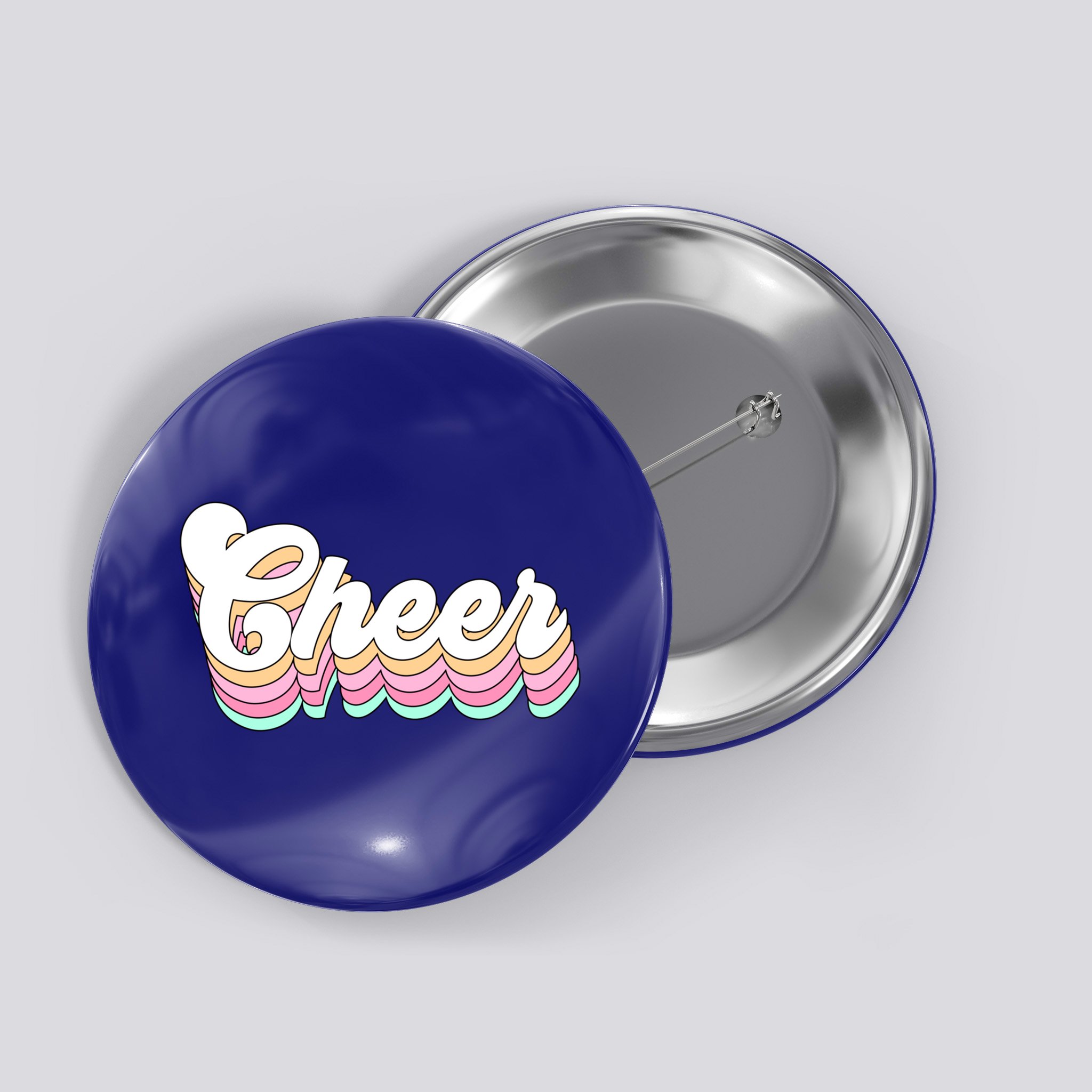 Retro Cheer Pastel For Cheerleaders Teen Girls Aesthetic Gift Button