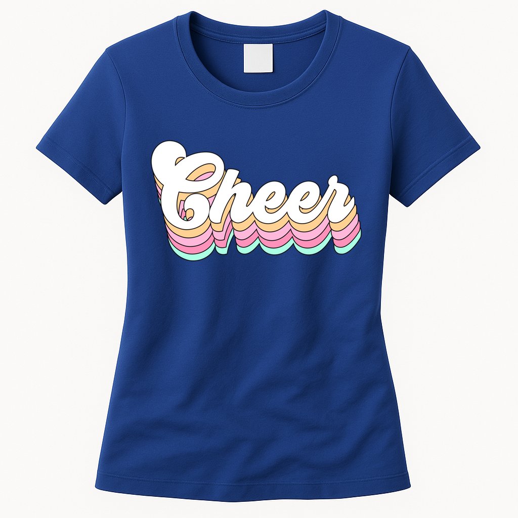 Retro Cheer Pastel For Cheerleaders Teen Girls Aesthetic Gift Womens T-Shirt