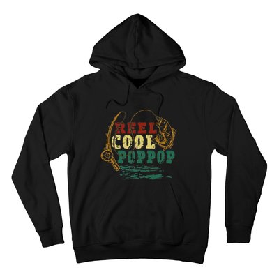 Reel Cool Pop Pop Vintage Fishing Funny Grandpa Fisherman Hoodie