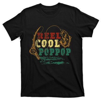 Reel Cool Pop Pop Vintage Fishing Funny Grandpa Fisherman T-Shirt