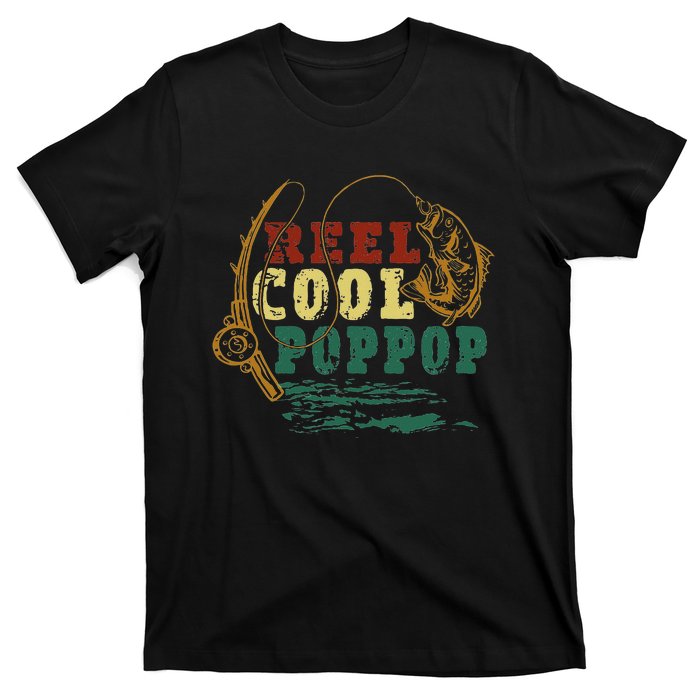 Reel Cool Pop Pop Vintage Fishing Funny Grandpa Fisherman T-Shirt