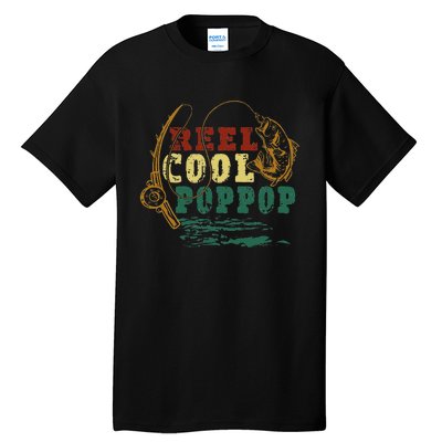 Reel Cool Pop Pop Vintage Fishing Funny Grandpa Fisherman Tall T-Shirt