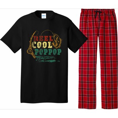 Reel Cool Pop Pop Vintage Fishing Funny Grandpa Fisherman Pajama Set