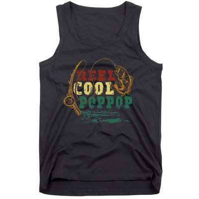 Reel Cool Pop Pop Vintage Fishing Funny Grandpa Fisherman Tank Top