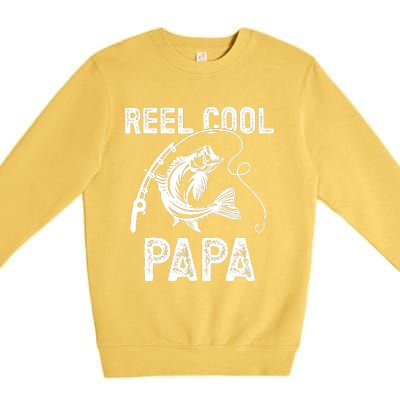 Reel Cool Papa Fishing For Fisherman FatherS Day Premium Crewneck Sweatshirt