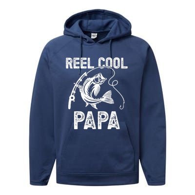 Reel Cool Papa Fishing For Fisherman FatherS Day Performance Fleece Hoodie