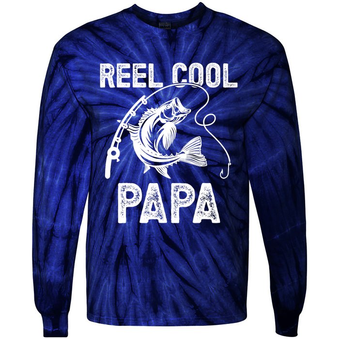 Reel Cool Papa Fishing For Fisherman FatherS Day Tie-Dye Long Sleeve Shirt