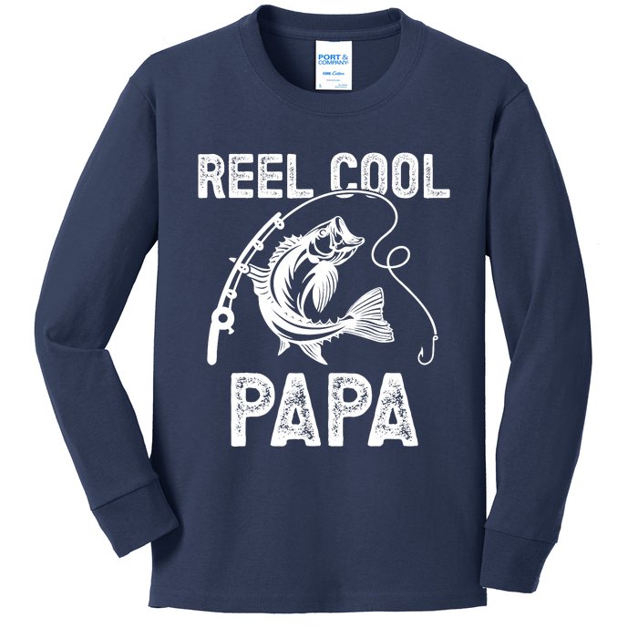 Reel Cool Papa Fishing For Fisherman FatherS Day Kids Long Sleeve Shirt