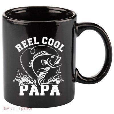 Reel cool Papa dad fishing 11oz C Handle Ceramic Mug