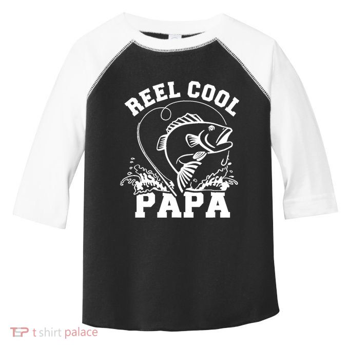 Reel cool Papa dad fishing Toddler Fine Jersey T-Shirt