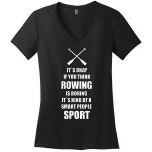 Rowing Crew Quote Kayak Canoe Sport Gift Idea Women's V-Neck T-Shirt