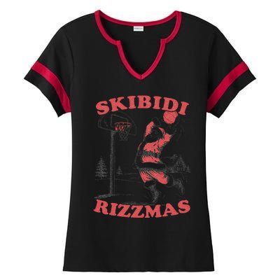 Rizzmas Christmas Rizz Santa Claus Basketball Gift Ladies Halftime Notch Neck Tee