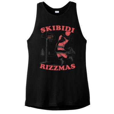 Rizzmas Christmas Rizz Santa Claus Basketball Gift Ladies PosiCharge Tri-Blend Wicking Tank