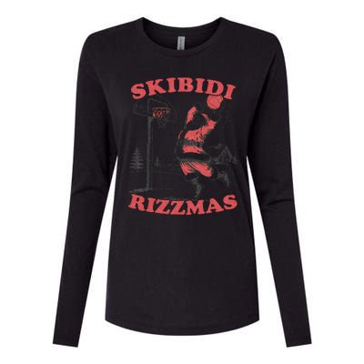 Rizzmas Christmas Rizz Santa Claus Basketball Gift Womens Cotton Relaxed Long Sleeve T-Shirt