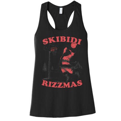 Rizzmas Christmas Rizz Santa Claus Basketball Gift Women's Racerback Tank