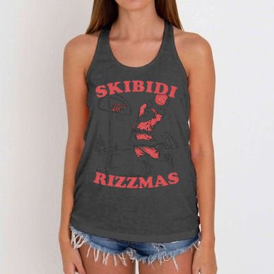 Rizzmas Christmas Rizz Santa Claus Basketball Gift Women's Knotted Racerback Tank