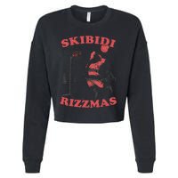 Rizzmas Christmas Rizz Santa Claus Basketball Gift Cropped Pullover Crew