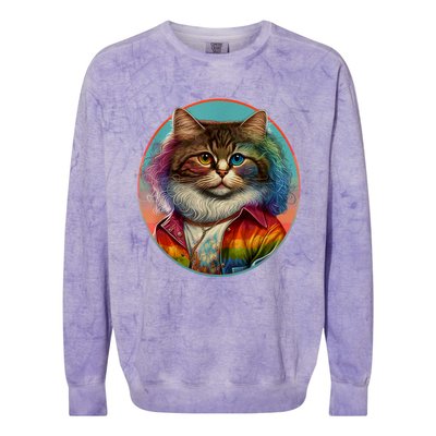 Rainbow Cat Colorblast Crewneck Sweatshirt