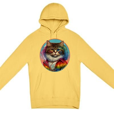 Rainbow Cat Premium Pullover Hoodie