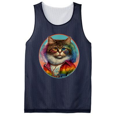 Rainbow Cat Mesh Reversible Basketball Jersey Tank