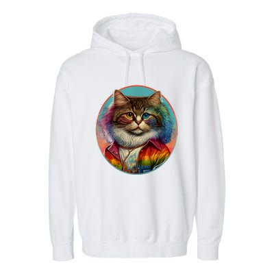 Rainbow Cat Garment-Dyed Fleece Hoodie