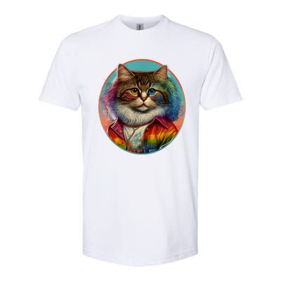 Rainbow Cat Softstyle® CVC T-Shirt