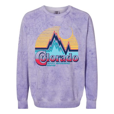 Retro Colorado Rocky Mountains Colorblast Crewneck Sweatshirt