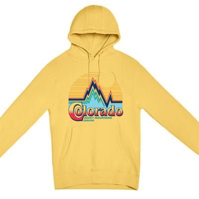 Retro Colorado Rocky Mountains Premium Pullover Hoodie