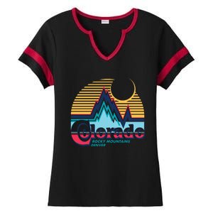 Retro Colorado Rocky Mountains Ladies Halftime Notch Neck Tee