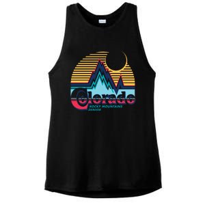 Retro Colorado Rocky Mountains Ladies PosiCharge Tri-Blend Wicking Tank