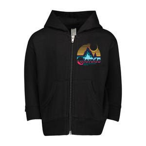 Retro Colorado Rocky Mountains Toddler Zip Fleece Hoodie